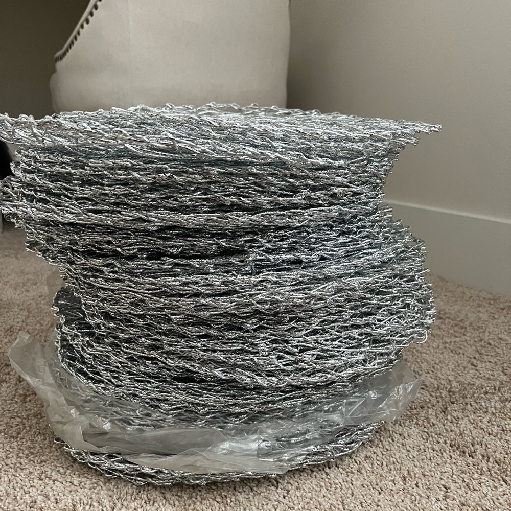 Silver Metallic String Woven Placemats